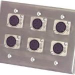 Redco Triple Gang Wall Plate with 6 Female XLR Connectors